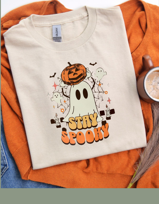 Stay Spooky Ghost Women T-shirt - Sand