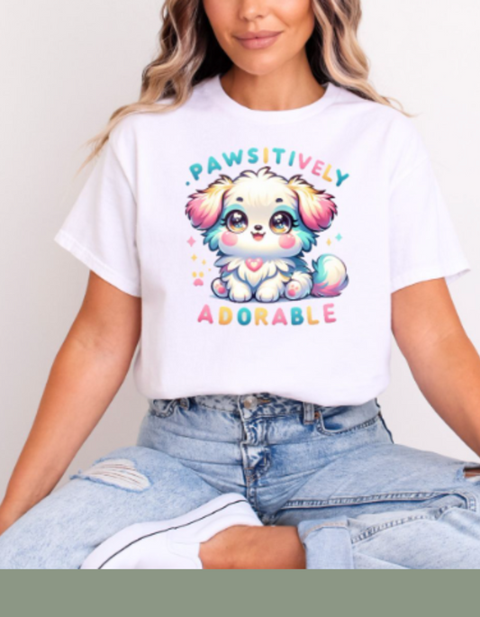 Pawsitively Adorable Women T-shirt - White