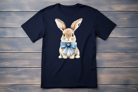 Rabbit with a blue bow