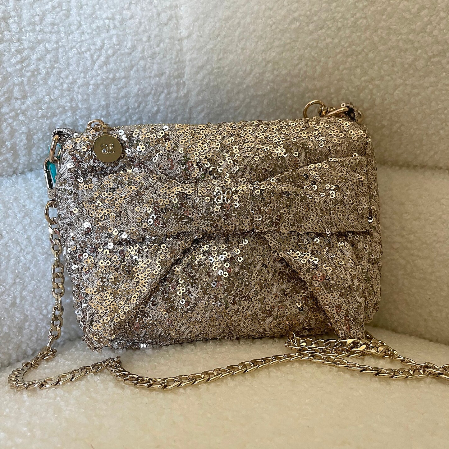 Silver Sequin Crossbody Purse