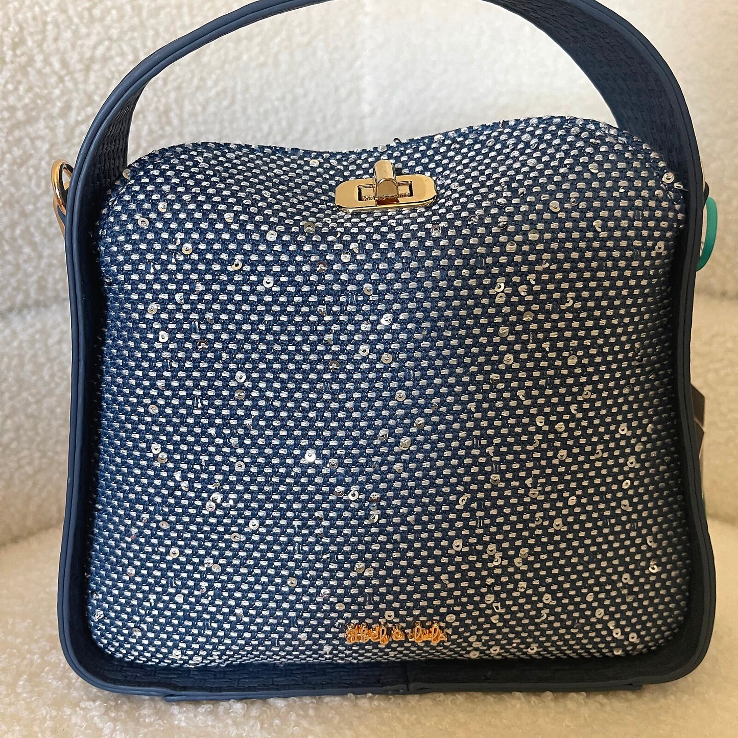 Navy Rhinestone Sparkle Purse