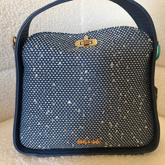 Navy Rhinestone Sparkle Purse